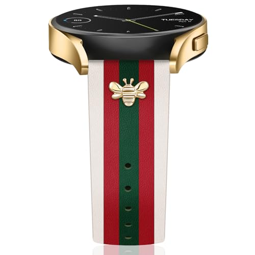 MOINSPIRE Designer Leather Bands with Charms Compatible with Samsung Galaxy Watch 7654Active 2 40mm 44mmWatch 6 Classic 43mm 47mmWatch 5 Pro 45mmWatch 4 Classic 42mm 46mm 20mm - Image 1