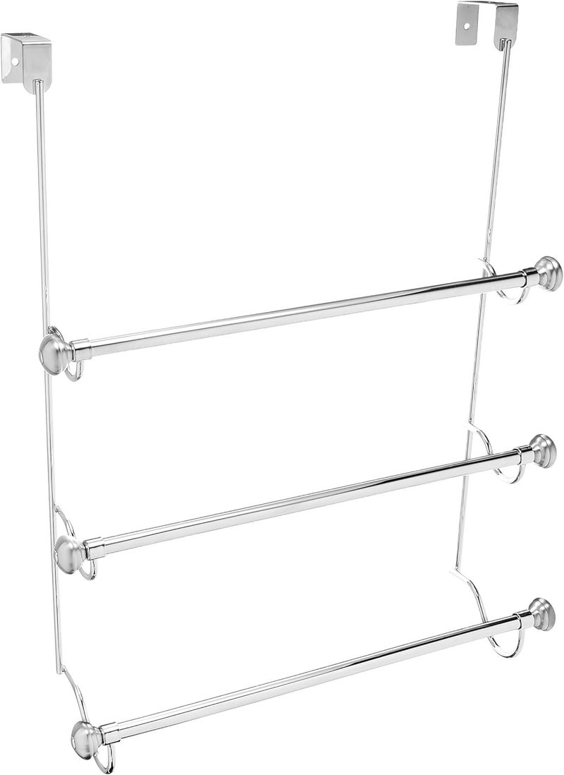 InterDesign Chrome York Over The Shower Door Towel Rack