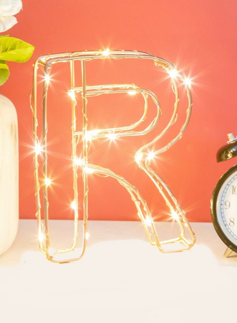 سلة حرف R مضيء لون ذهبي - Image 2