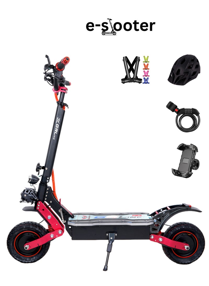 ROHAN WINGS - E Scooter GR Line S6 Sports Edition: Dual Motors, 48V 23Ah LT Battery Unleash Unmatched Power and Performance, Top Speed, 35-45km Mileage, 150kg Max Load – Key Ignition, Remote Control, Digital Board, Loud Horn, 11.5-inch Off-Road Tires, Dual Shock Absorbers, Advanced Suspension, and Complimentary Helmet, Lock, Pump, Toolkit, Safety Belt, and Mobile Holder for Unmatched Performance and Safety - Image 1