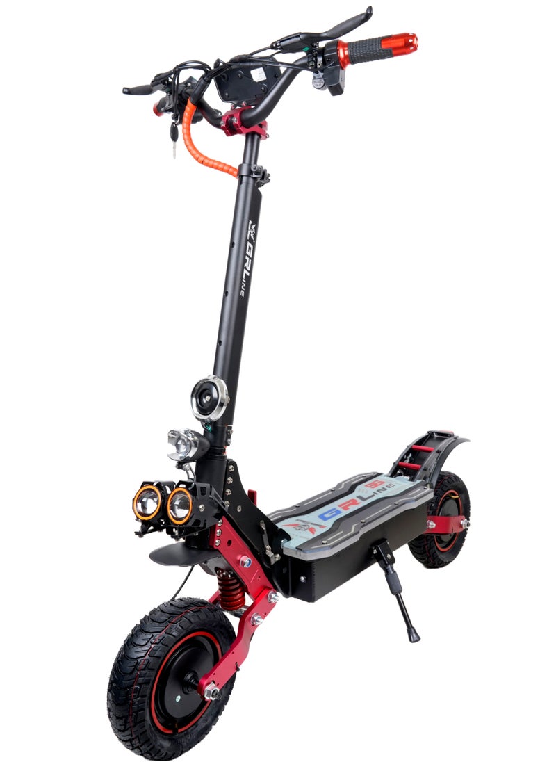 ROHAN WINGS - E Scooter GR Line S6 Sports Edition: Dual Motors, 48V 23Ah LT Battery Unleash Unmatched Power and Performance, Top Speed, 35-45km Mileage, 150kg Max Load – Key Ignition, Remote Control, Digital Board, Loud Horn, 11.5-inch Off-Road Tires, Dual Shock Absorbers, Advanced Suspension, and Complimentary Helmet, Lock, Pump, Toolkit, Safety Belt, and Mobile Holder for Unmatched Performance and Safety - Image 1