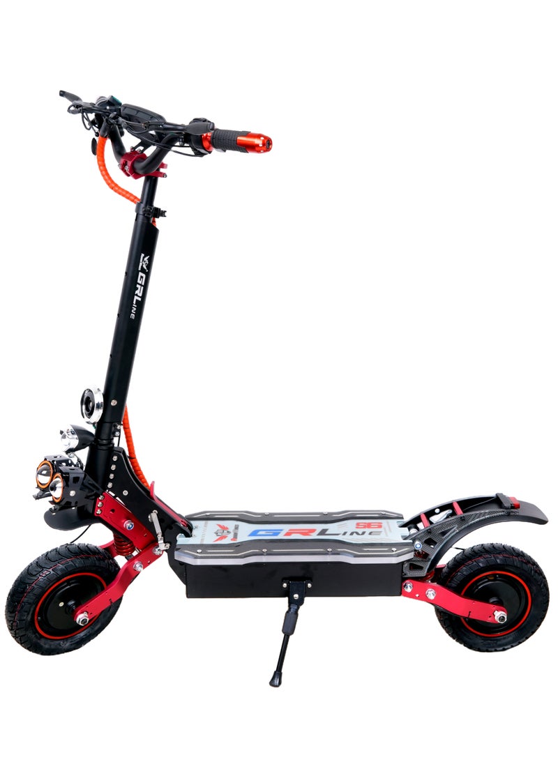 ROHAN WINGS - E Scooter GR Line S6 Sports Edition: Dual Motors, 48V 23Ah LT Battery Unleash Unmatched Power and Performance, Top Speed, 35-45km Mileage, 150kg Max Load – Key Ignition, Remote Control, Digital Board, Loud Horn, 11.5-inch Off-Road Tires, Dual Shock Absorbers, Advanced Suspension, and Complimentary Helmet, Lock, Pump, Toolkit, Safety Belt, and Mobile Holder for Unmatched Performance and Safety - Image 1