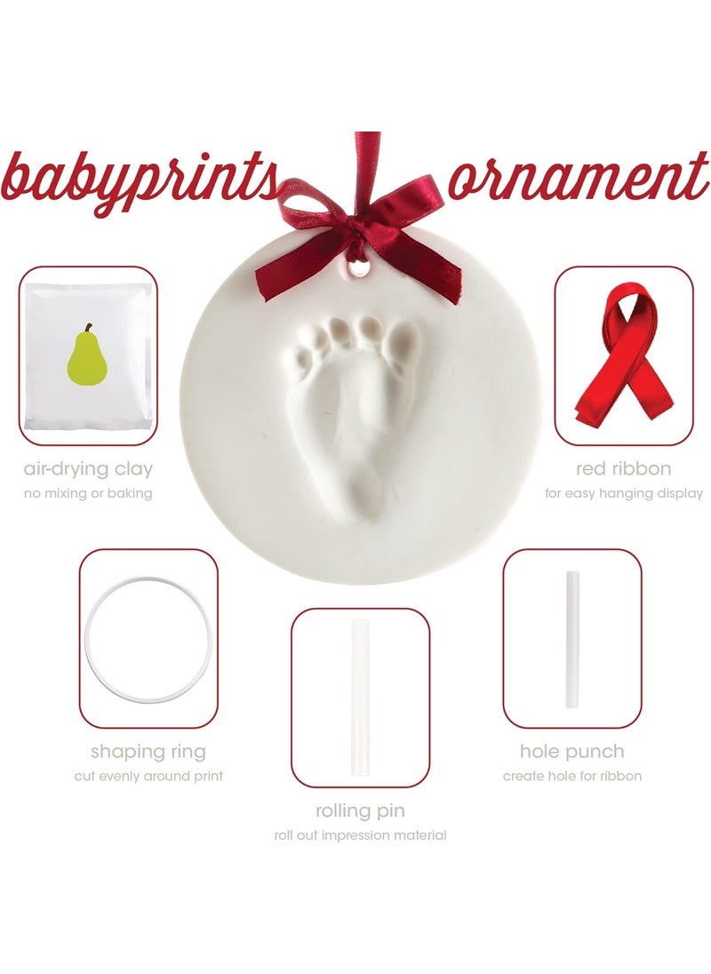 pearhead Pearhead Babyprints Christmas Ornament Babys First Christmas Holiday Keepsake Newborn Handprint or Footprint Clay Kit Easy NoBake DIY Clay Impression GenderNeutral Christmas Baby Gift  - Image 3