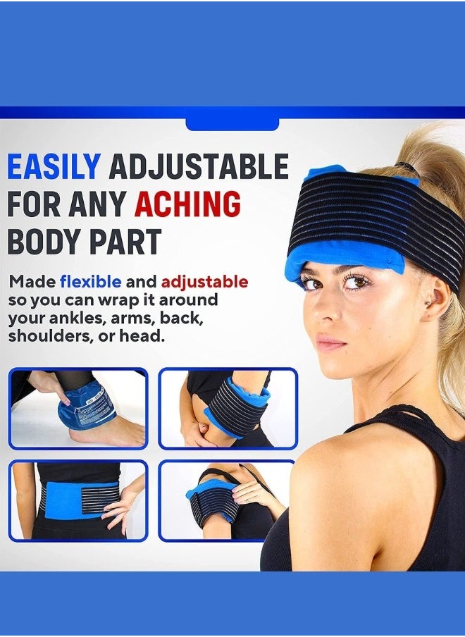 Reusable Hot and Cold Therapy Gel Wrap Support Injury Recovery Alleviate Joint and Muscle Pain  Adjustable And Flexible for Knees Back  Shoulders Arms and Legs