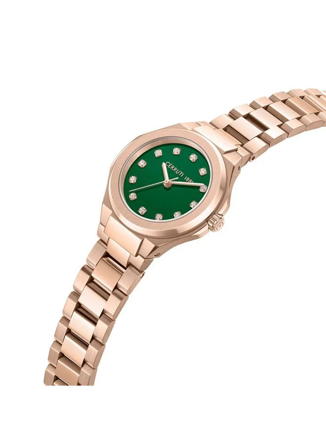 شيروتي 1881 Lucardo 32.5mm Green Dial Stainless Steel Bracelet Analog Watch For Women
