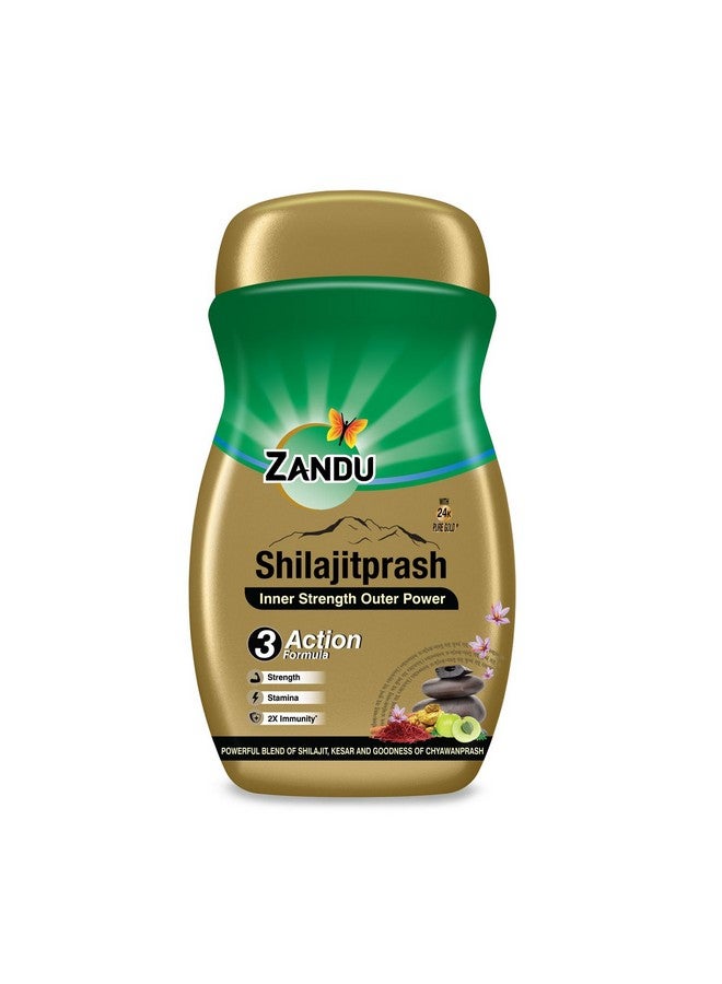 Zandu Shilajitprash, Combination of Shilajit and Selected Herbs of Chyawanpash, a Powerhouse of 47 Potent Ayurvedic Herbs, 3 Action Formula to Boost Strength, Stamina & Immunity, 900 Gm - Image 1