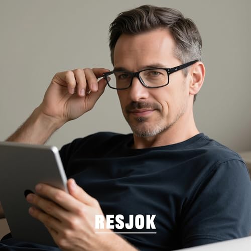 resjok 3Pairs Reading Glasses Men - Blue Light Blocking with Spring Hinge Square Readers for Men Women Anti Eyestrain (Black, 2.5x) - Image 2