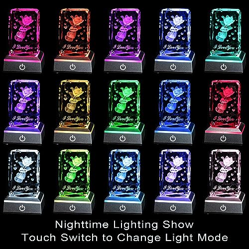 hochance 3D Sweetheart Crystal Nightlight,Perfect Mothers Day Gifts for Wife Her Mom from Daughter Husband Son，Mother's Day Ideas Unique Anniversary Birthday Decolamp Presents - Image 2