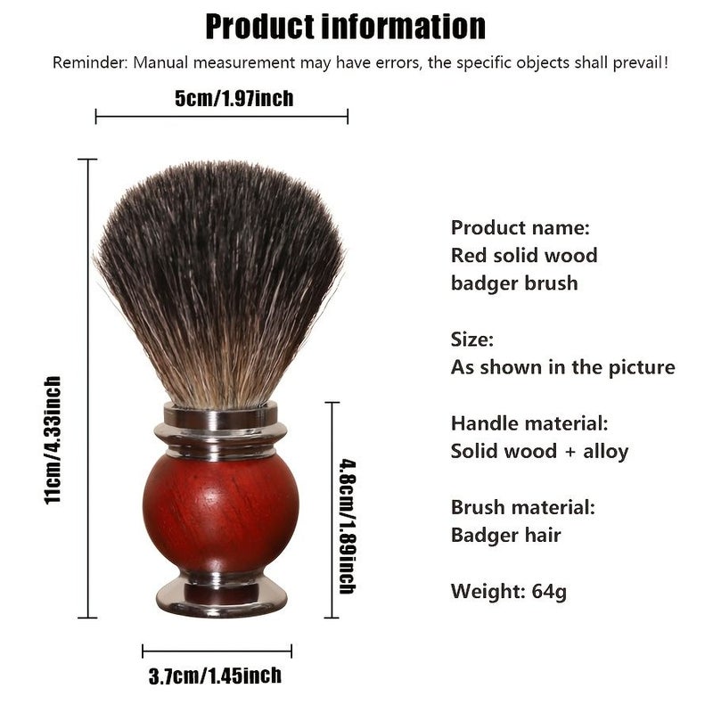 Mahogany Badger Hair Shaving Brush For Men Beard Softening Rich Lather Grooming - Image 5