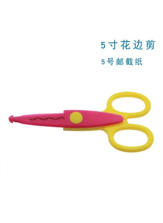 HELPS Children's Safety Plastic Handmade Fun Lace Scissors Student Cartoon Diy5 Inch Photo Album Photo Pattern Card Scissors - Image 1