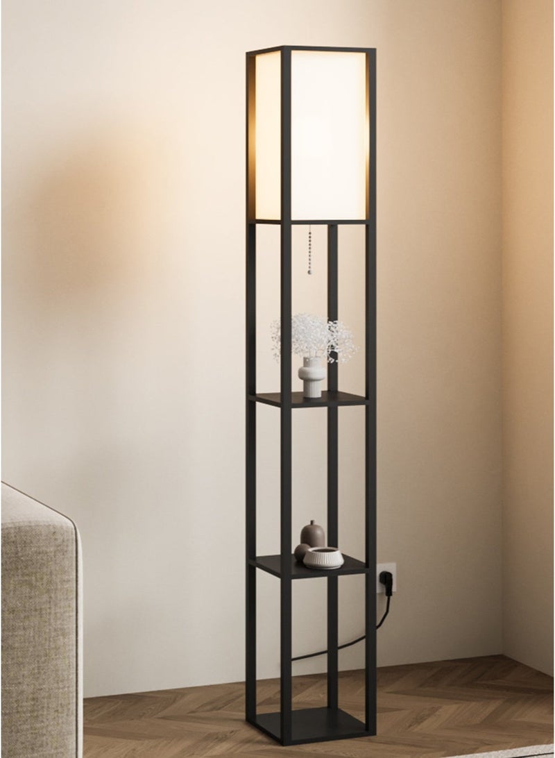 VariFurnx 2PCS 164cm Height Shelf Floor Lamp with Colorful Bluetooth LED Bulb Corner Display Floor Lamps Remote Control with Shelves Lamp Shade for Living Room Bedroom and Office Black - Image 4