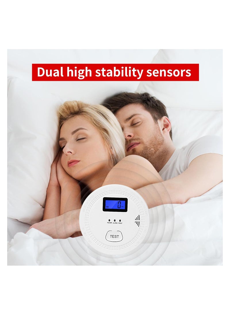 SYOSI 2 in 1 CO & Smoke Alarm, Carbon Monoxide Detectors, with Battery, Smoke Detector, 85dB in Alarm, for Home and Kitchen, LCD Screen, Easy to Install, WiFI Smoke Co Detector for Home - Image 4
