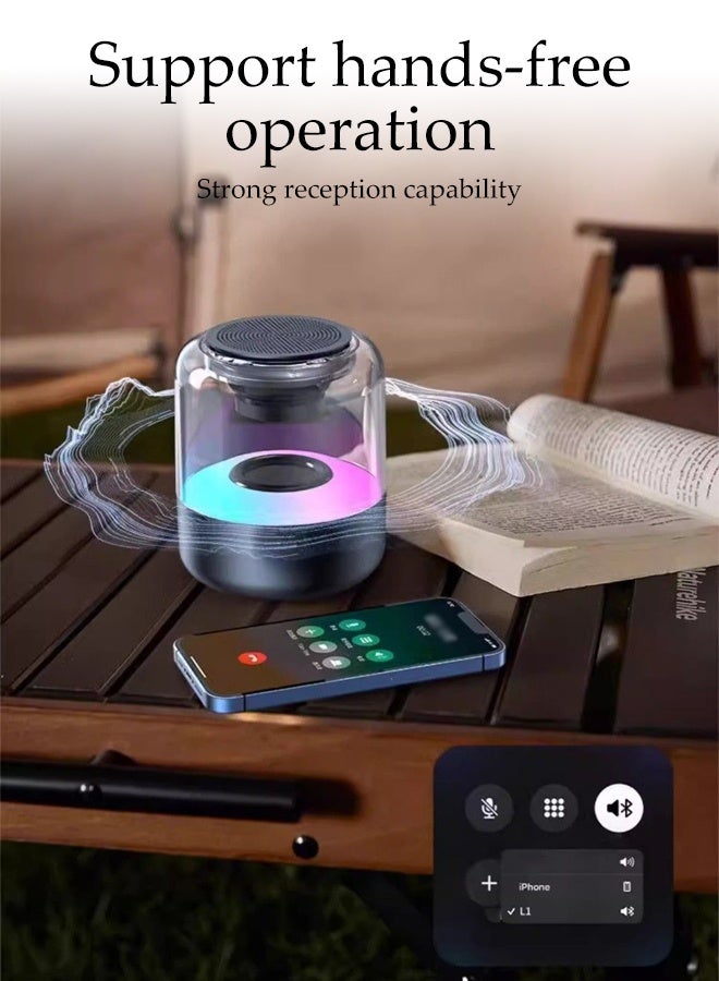 DUNISO Mini Super-Portable Bluetooth Speaker Wireless Waterproof Lntelligent Audio System with Led Light Powerful Loud Sound Deep Bass Rechargeable Wireless Speaker for Travel, Sport, Party, Biking - Image 3