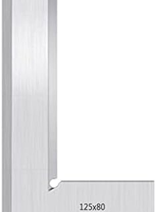 مسطرة 90 درجة 125 × 80 مم من الفولاذ الكربوني أداة نجارة معدنية للنجارين - Image 2