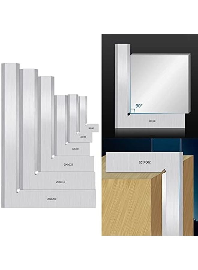 مسطرة 90 درجة 125 × 80 مم من الفولاذ الكربوني أداة نجارة معدنية للنجارين - Image 3