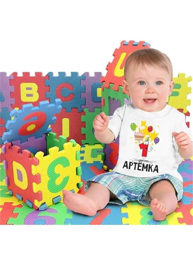 Kids Foam Puzzle Mat,EVA Floor Tiles with Alphabet and Numbers,(36 Set) 5x5cm Interlocking Alphabet and Numbers Floor Puzzle Colorful Tiles,Reusable,Easy to Clean(Combined Size 11.811.8) - Image 3