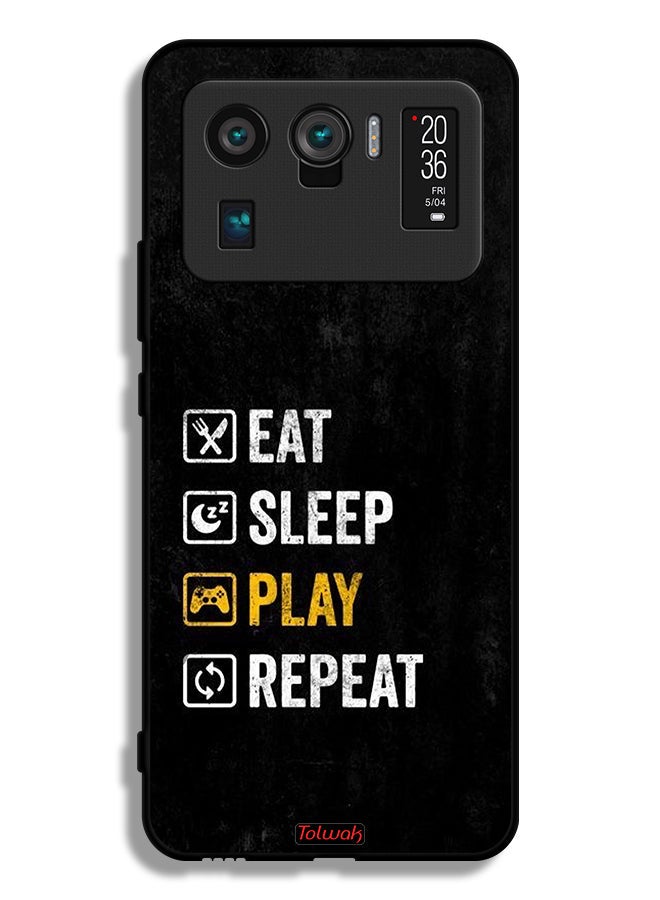 Tolwak Xiaomi Mi 11 Ultra Protective Case Cover Eat Sleep Play Repeat - Image 2