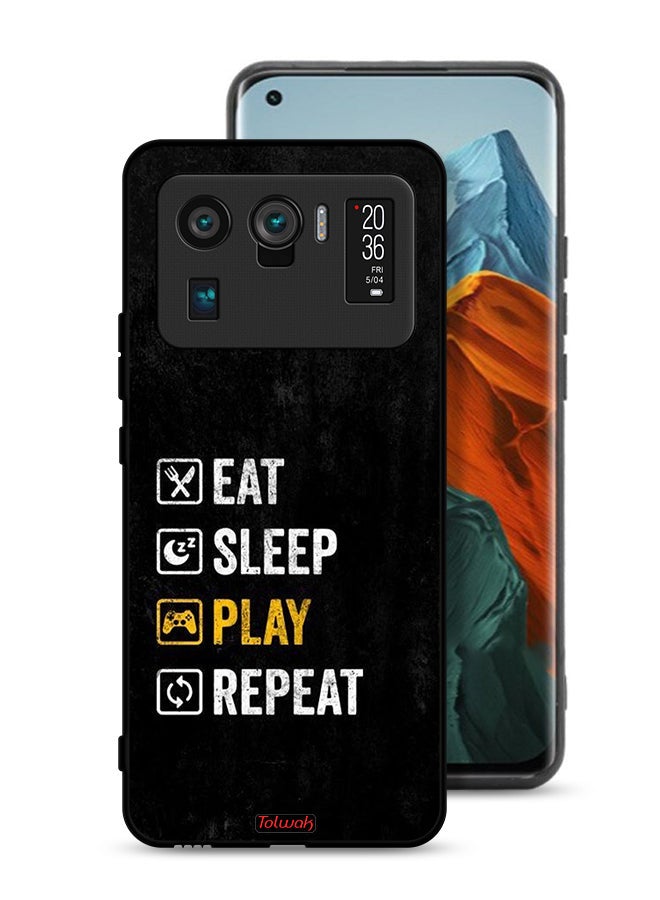 Tolwak Xiaomi Mi 11 Ultra Protective Case Cover Eat Sleep Play Repeat - Image 1