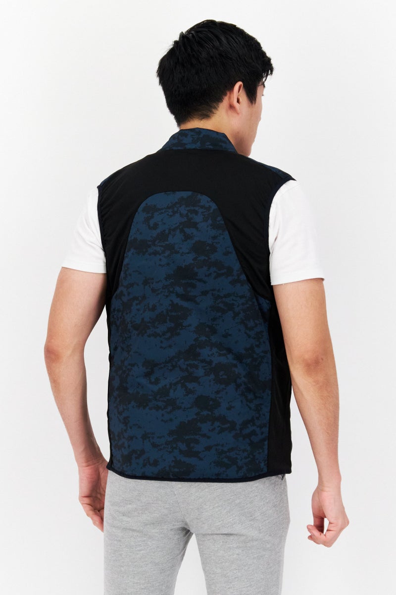 Lyle & Scott جاكيت صدرية بشعار ماركة للرجال، أزرق/أسود - Image 3