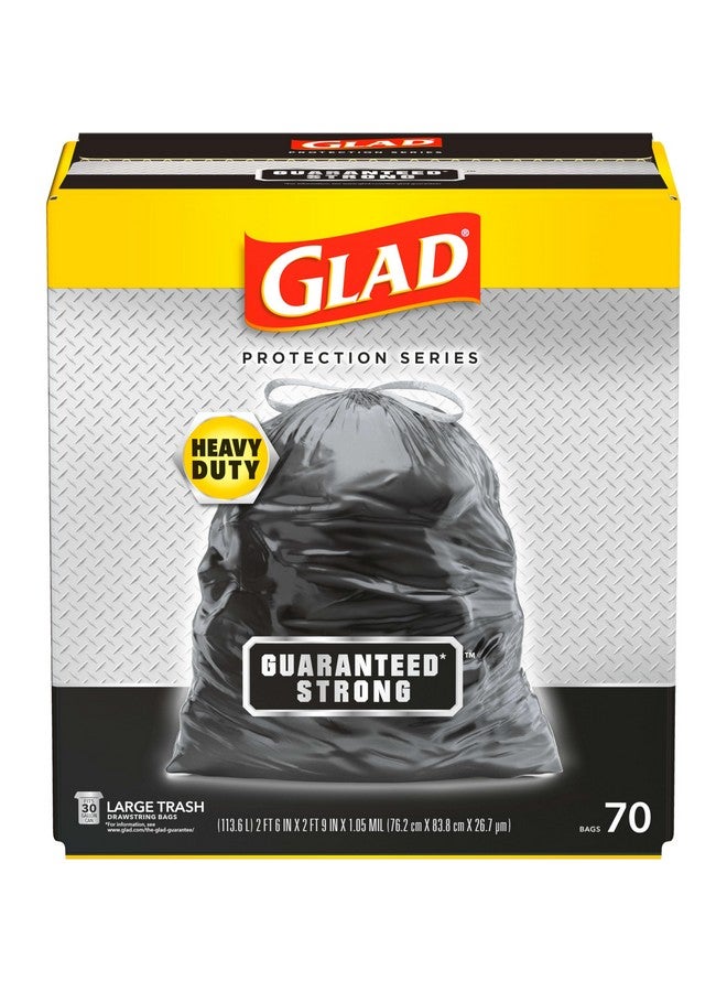 Glad Guaranteed Strong Large Drawstring Trash Bags, 30 Gal, 70 Ct, Pack May Vary - Image 1