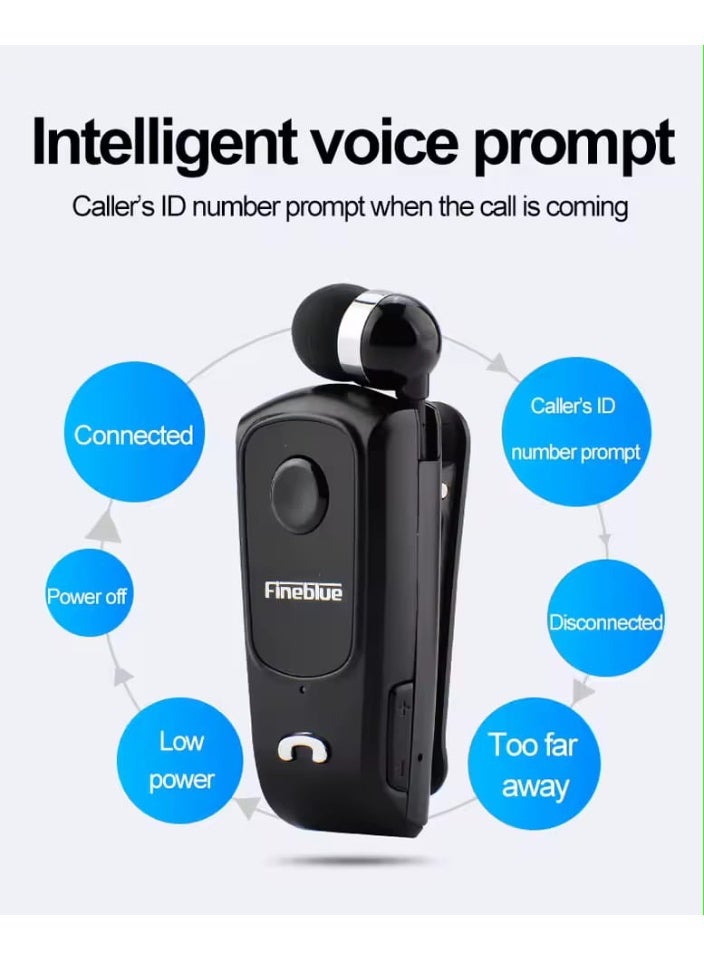 Fineblue F520 Bluetooth Headset Retractable Vibration Noise Cancelling With Microphone Volume Control - Image 2