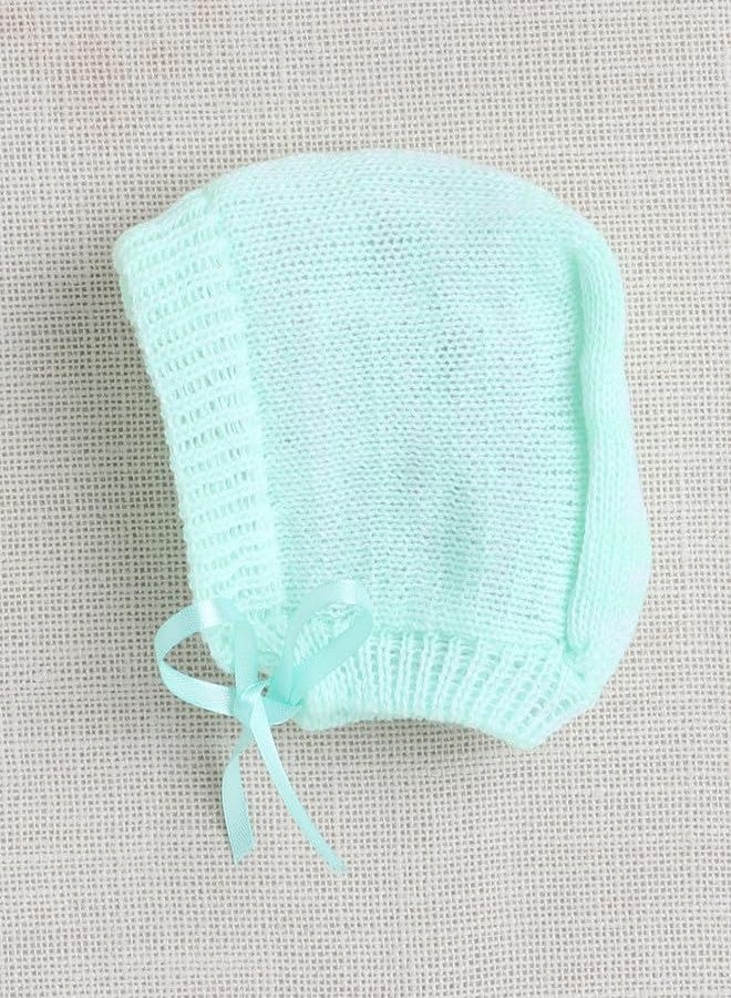 BUMZEE كنزة صوفية خضراء بأكمام طويلة للبنات الصغيرات من BUMZEE مع قبعة وجوارب، مناسبة لعمر 0-3 أشهر (Peb10057B-grn) - Image 4