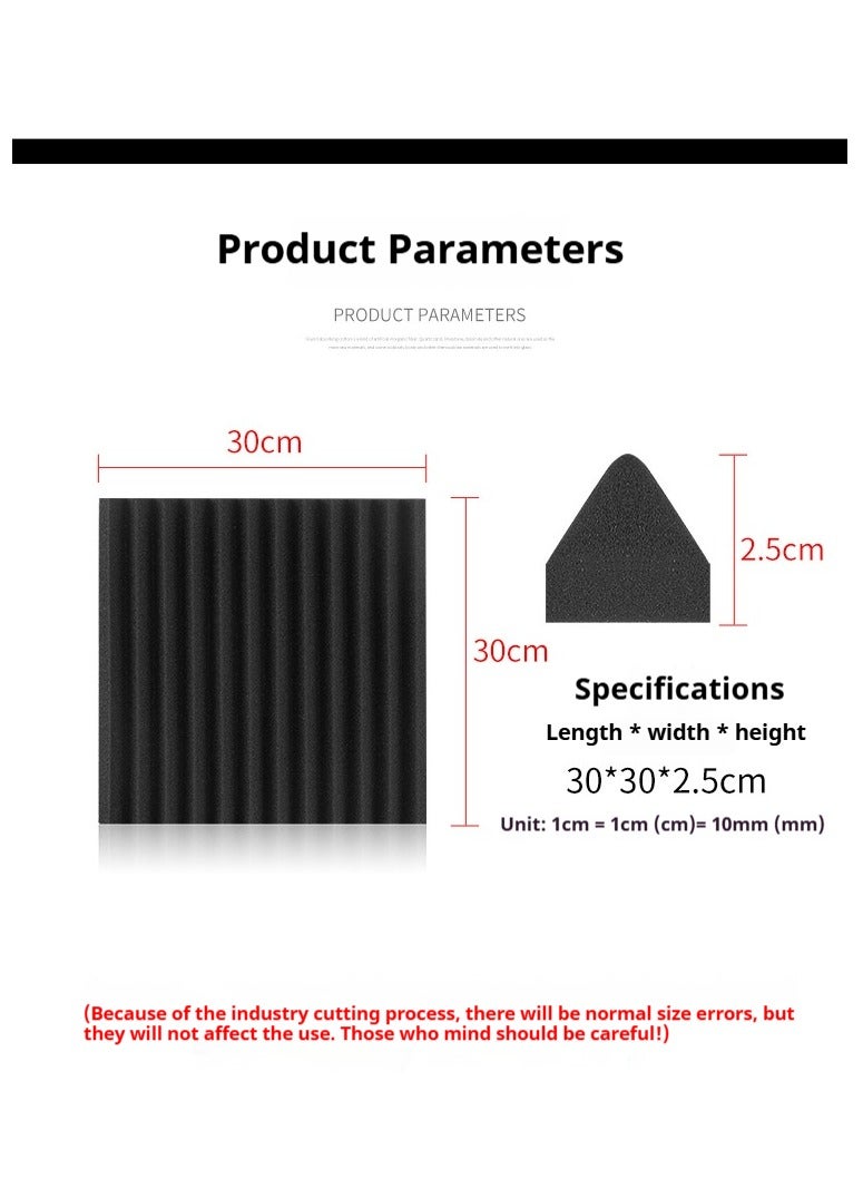 general 12-Piece Recording Studio Soundproof Wedge Foam - Image 3