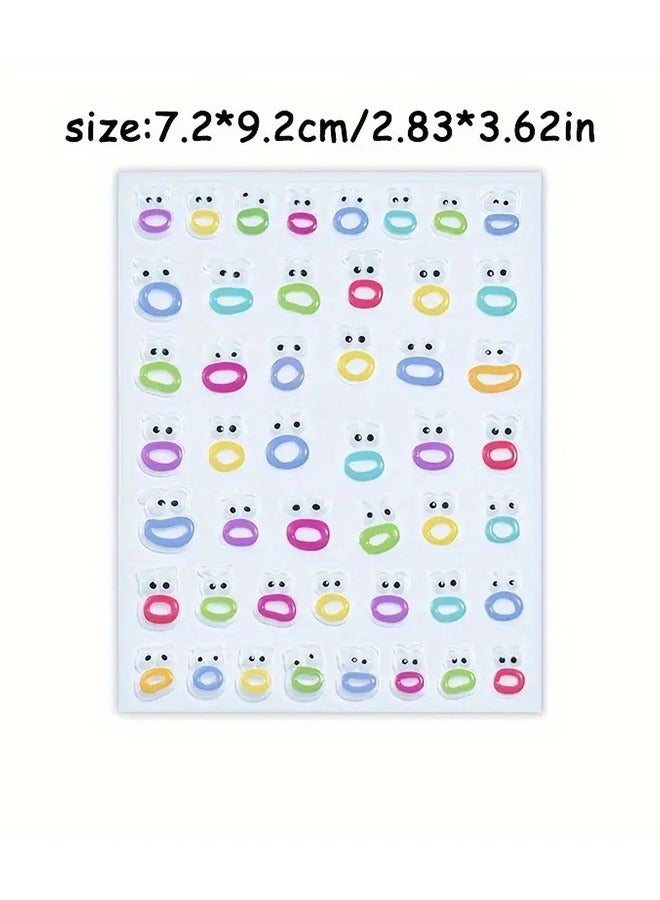 Self-Adhesive Nail Stickers with Glitter - Cartoon Monster Mouth Design for Girls and Women, Glossy Finish, Round Shape, Single Use Decals with Cartoon Patterns（2 pcs) - Image 3