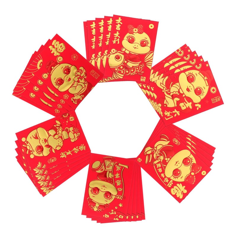 Didiseaon 60pcs Chinese Red Envelopes Traditional Red Packets Spring Festival Gifting Money Rewards Uniquely Designed - Image 2