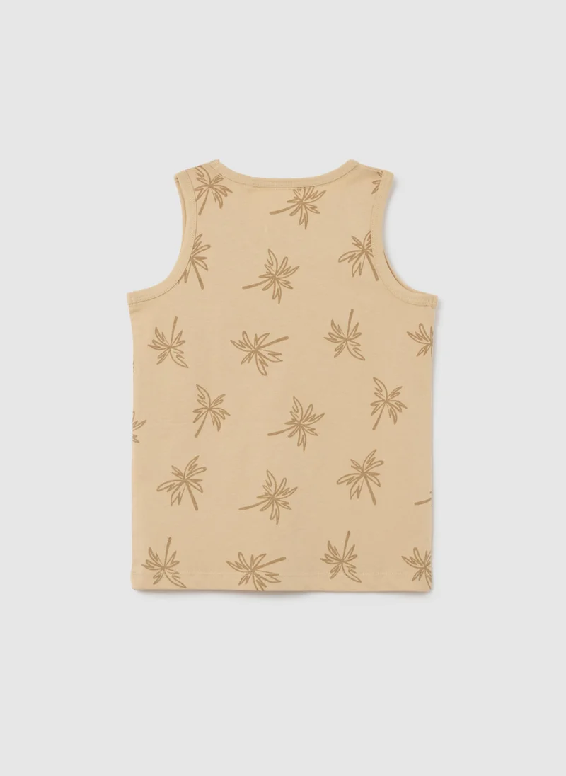 او في اس OVS Multicoloured Regular Fit Pure Cotton Kids' Vest With Print