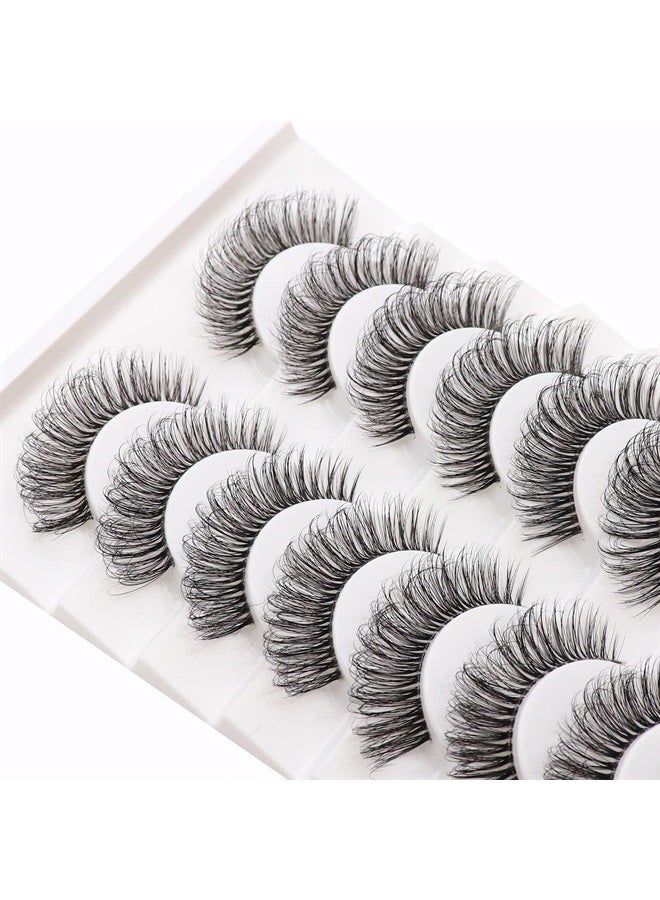 Veleasha Russian Strip Lashes with Clear Band Looks Like Eyelash Extensions D Curl Lash Strips 10 Pairs Pack (DT02) - Image 4
