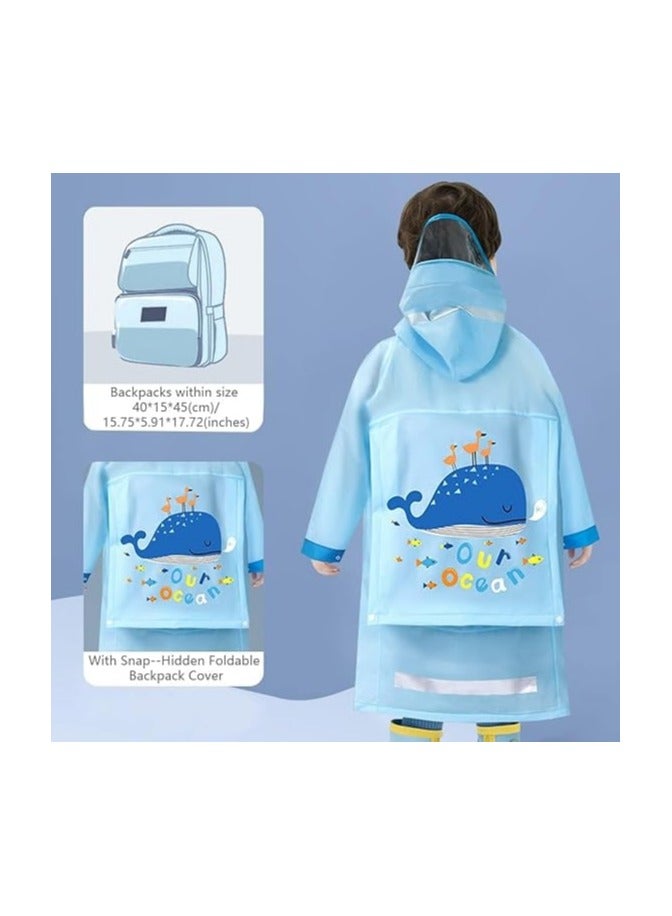 **معطف مطر للأطفال، بونشو مطر للأطفال، بونشو مطر للأطفال القابل لإعادة الاستخدام مع غطاء رأس، معطف مطر محمول للأطفال، معطف مطر للأطفال، معطف مطر كرتوني للأطفال** - Image 3