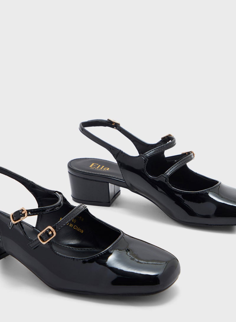 ايلا حذاء ماري جين بكعب بلوك بإبزيم مزدوج - Image 4