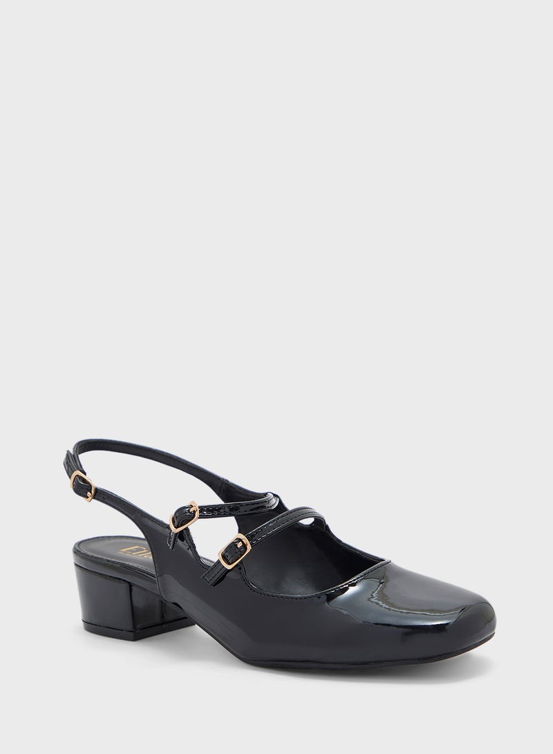 ايلا حذاء ماري جين بكعب بلوك بإبزيم مزدوج - Image 2