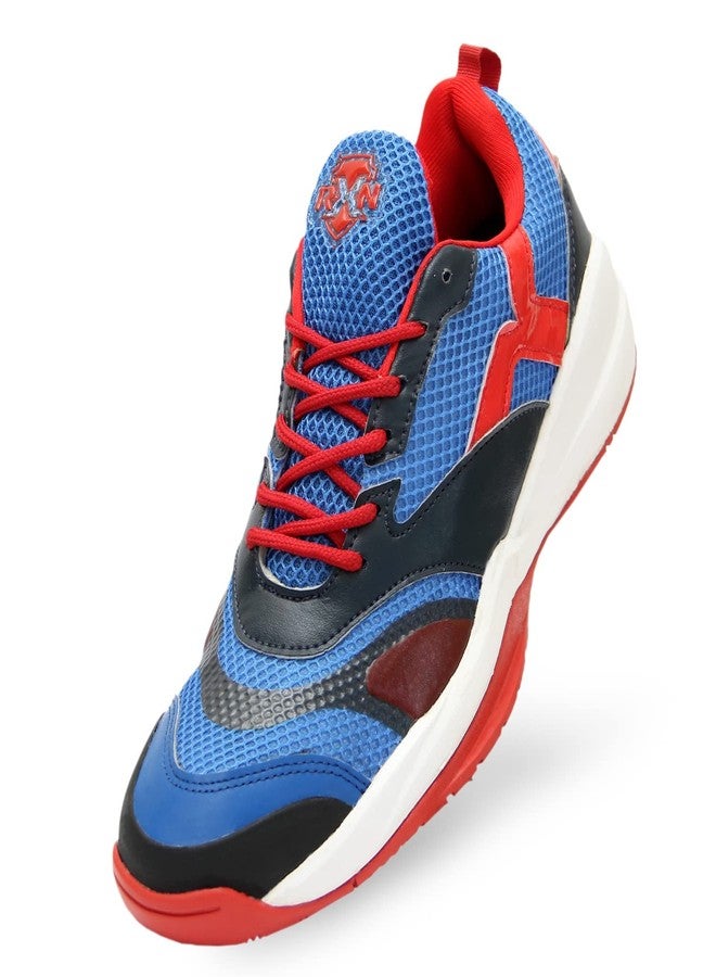 RXN Supercourt high Performance Lawn Tennis Shoe (Red/Blue, Numeric_6) - Image 1