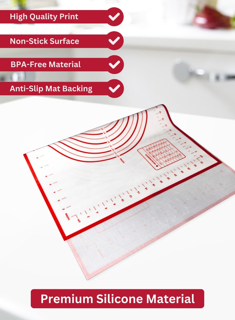 Home Care Silicone Kneading Pad – Baking Tool, Portable Design, Silicone Baking Mat, Food-Grade Silicone, Non-Stick Dough Mat with Measurements | Baking Accessories - Image 3