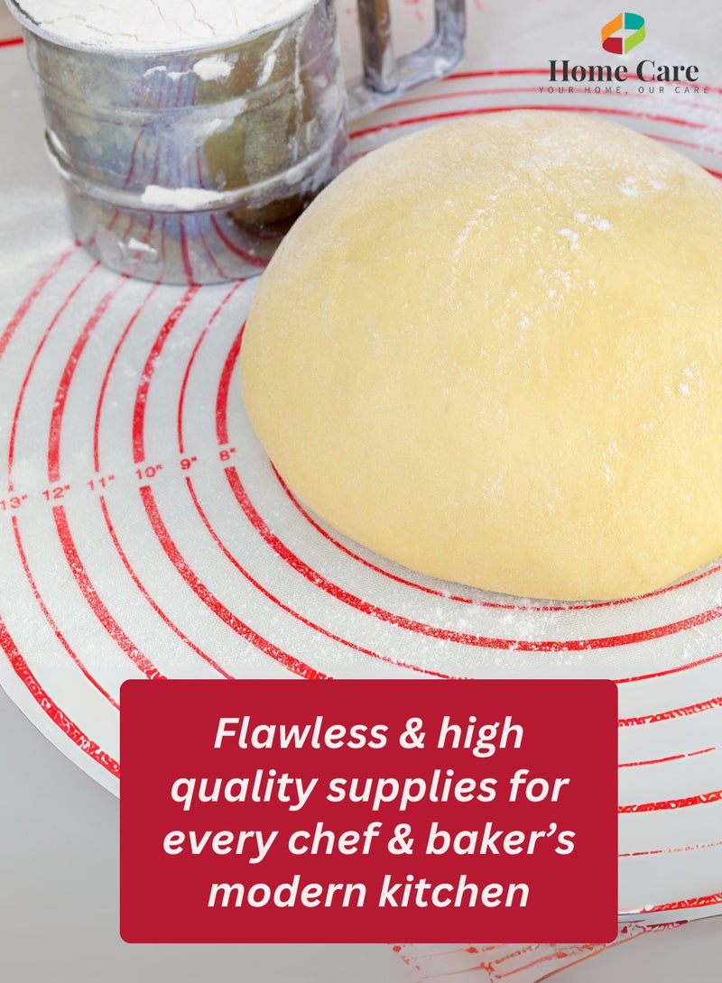 Home Care Silicone Kneading Pad – Baking Tool, Portable Design, Silicone Baking Mat, Food-Grade Silicone, Non-Stick Dough Mat with Measurements | Baking Accessories - Image 2