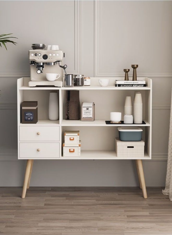 fashionhome Premium Coffee Corner Home Kitchen Coffee Bar Cabinet Shelf With Drawers Display Cabinet Kitchen Bakers Rack Sideboard For Living Room, Bedroom Or Office 100x35x90 cm - Image 5