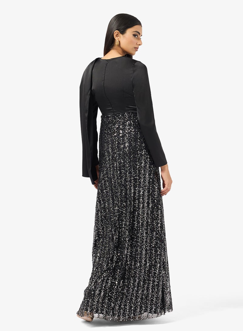 Khizana Draped Dress With Embellished Bodice - Image 2