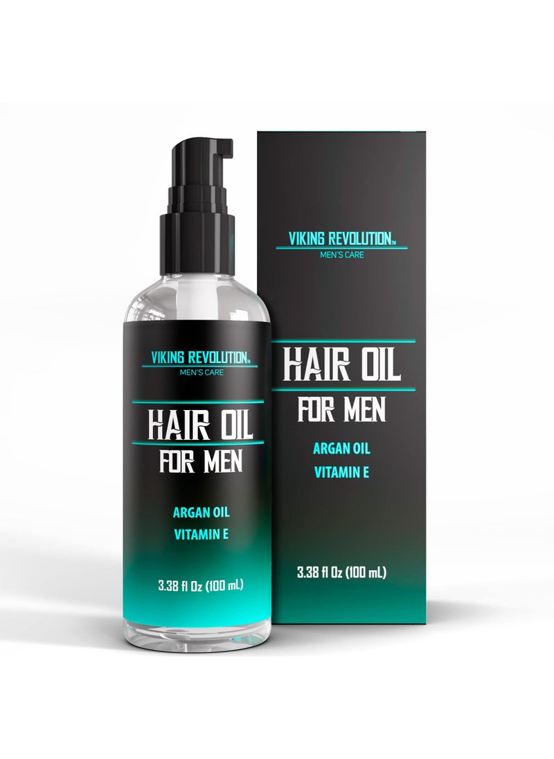 Viking Revolution Viking Revolution Hydrating Hair Oil for Men - Mens Hair Oil Men with Vitamin E Dry Hair Oils with Argan Oil - Sunflower Seed Oil Hair Serum Repair, Hidrate Hair Treatment Oils (3.38 fl Oz) 