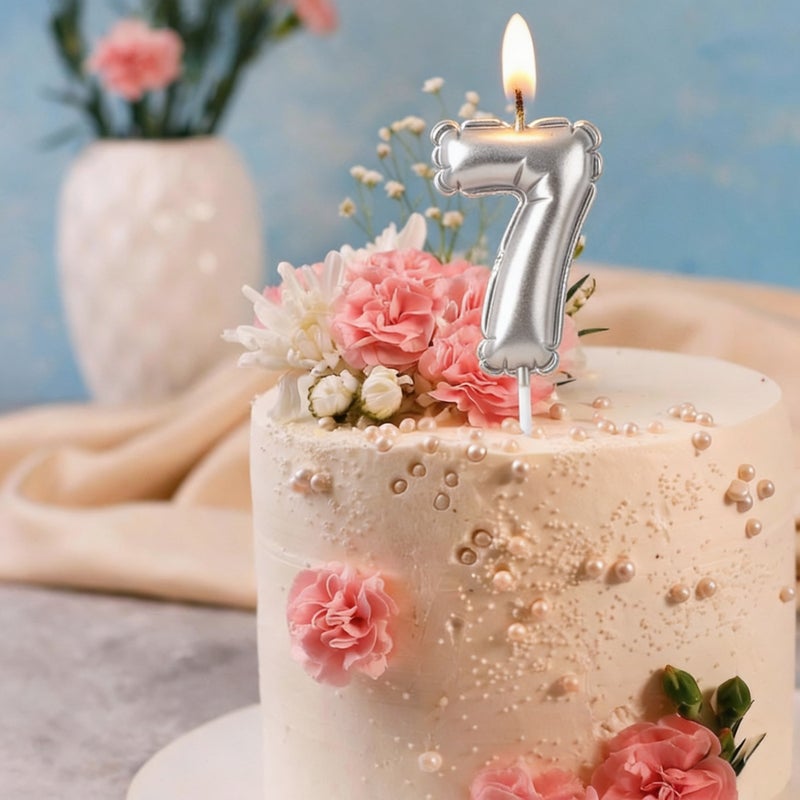 TOY GARDEN Silver Number 0 Candle for Birthday Cake Decoration, Metallic Finish Party Cake Topper, Number Candle for Kids First Birthday, Anniversary & Celebration Supplies - Image 2