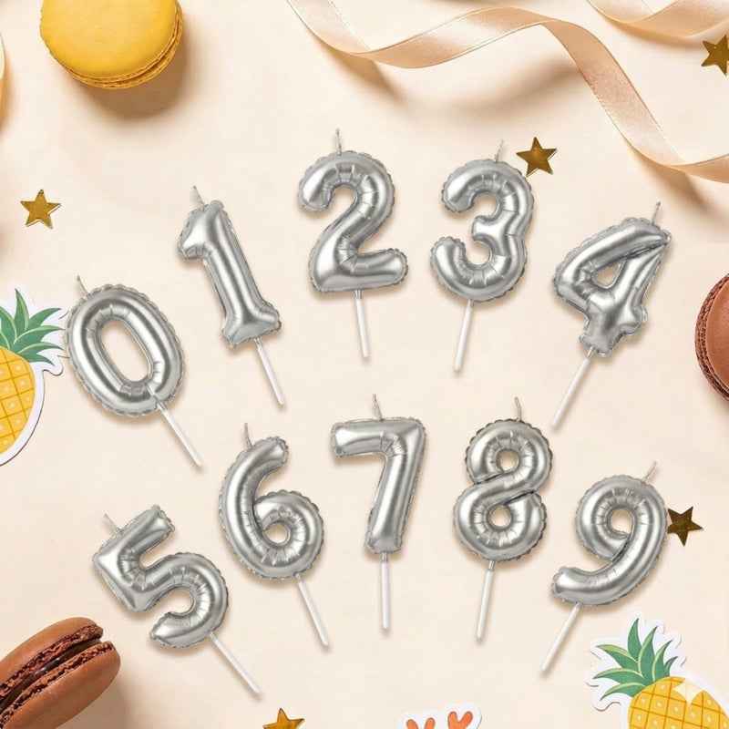 TOY GARDEN Silver Number 0 Candle for Birthday Cake Decoration, Metallic Finish Party Cake Topper, Number Candle for Kids First Birthday, Anniversary & Celebration Supplies - Image 4
