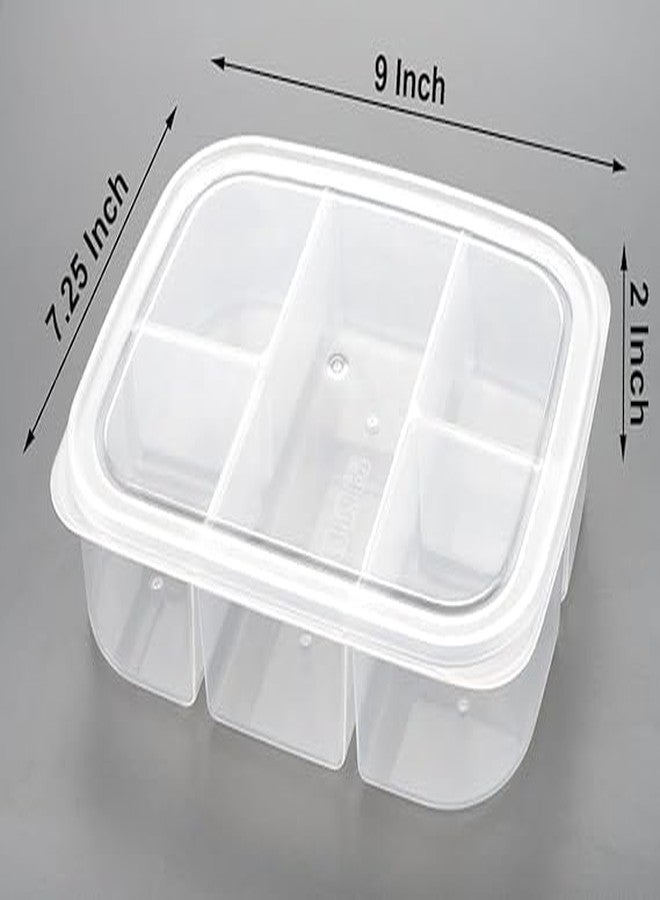 SORATH Airtight Fridge Storage Box with 5 Compartments | Food Storage Containers with Lids for Meat, Vegetables, Onion, Garlic, and Fruits (Pack 2) - Image 3