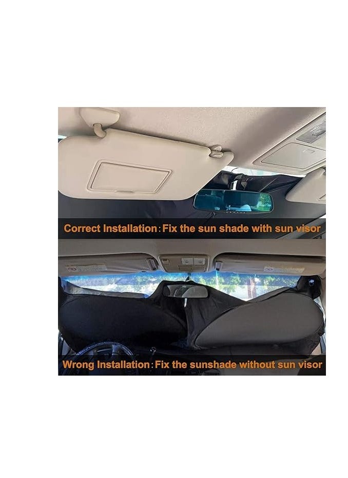 BYSON BYSON Car Windshield Sun Shade, 150 x70 cm Reflective Auto Front Window Sun Shield Interior Protection, Foldable Sun Shade Blocks Heat UV Rays  - Image 4