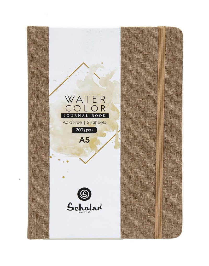 Scholar Watercolour Journal 300 GSM (A5 Portrait, Khakhi) - Image 1