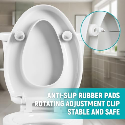 LimLuc Elongated Toilet Seat Risers for Seniors, 2.5 Inch Elevated Toilet Seat with Slow Close, Non-Slip Raised Toilet Seat, 18.5" Fit for Elongated Toilet, White - Image 5