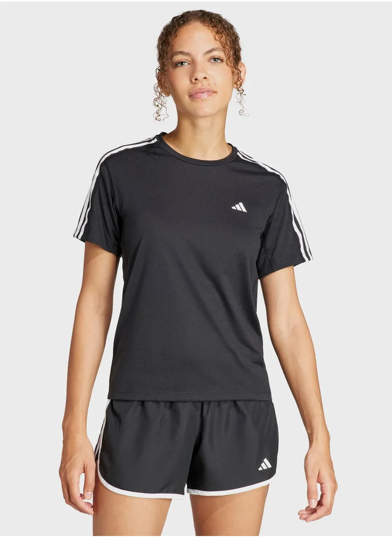 Adidas 3 Stripes Own The Run T-Shirt