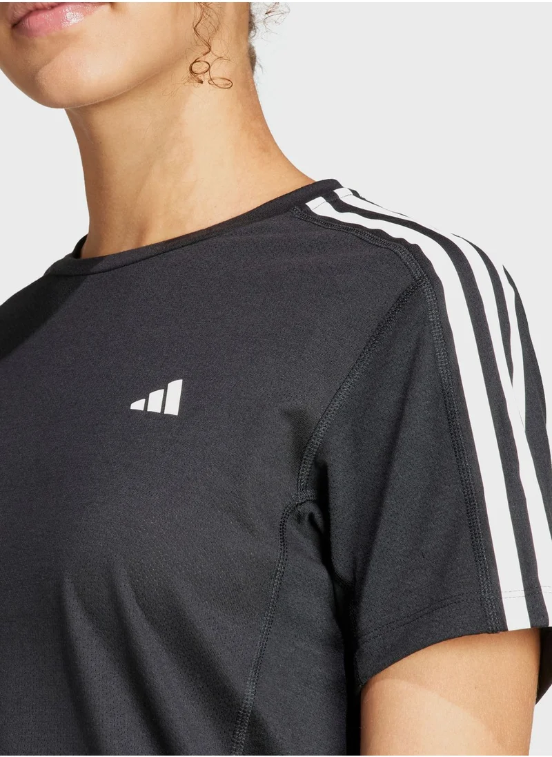 Adidas 3 Stripes Own The Run T-Shirt