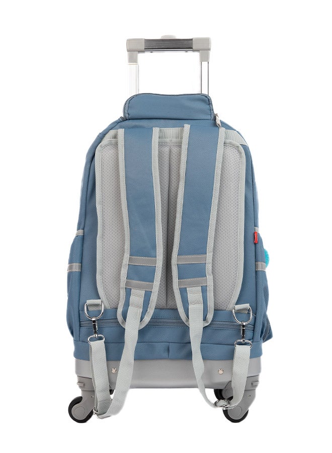 بريما حقيبة مدرسية للطلاب بعجلات مقاس 20 إنش مع 4 عجلات قابلة للإزالة | حقيبة عربة قابلة للتحويل مع منفذ USB، سحّابات قوية، جيوب منظمة داخلية، تصميم أزرق أنيق ومريح وخفيف - Image 3