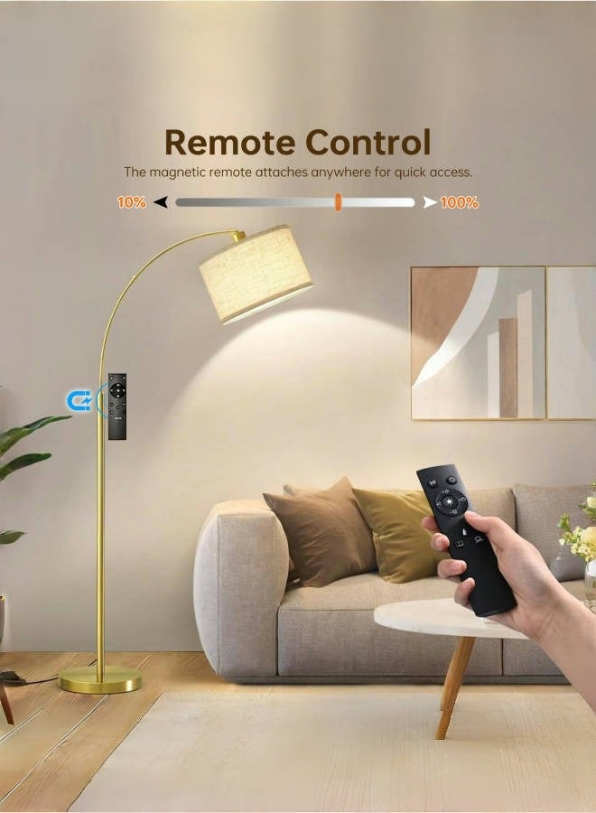 الأمويلات مصباح أرضي حديث بظلال درام معلق قابل للتعديل مع تحكم عن بعد: إضاءة LED بثلاث ألوان قابلة للتعتيم لغرف النوم، المعيشة أو المكتب. أبعاد 90*90*175سم. - Image 3